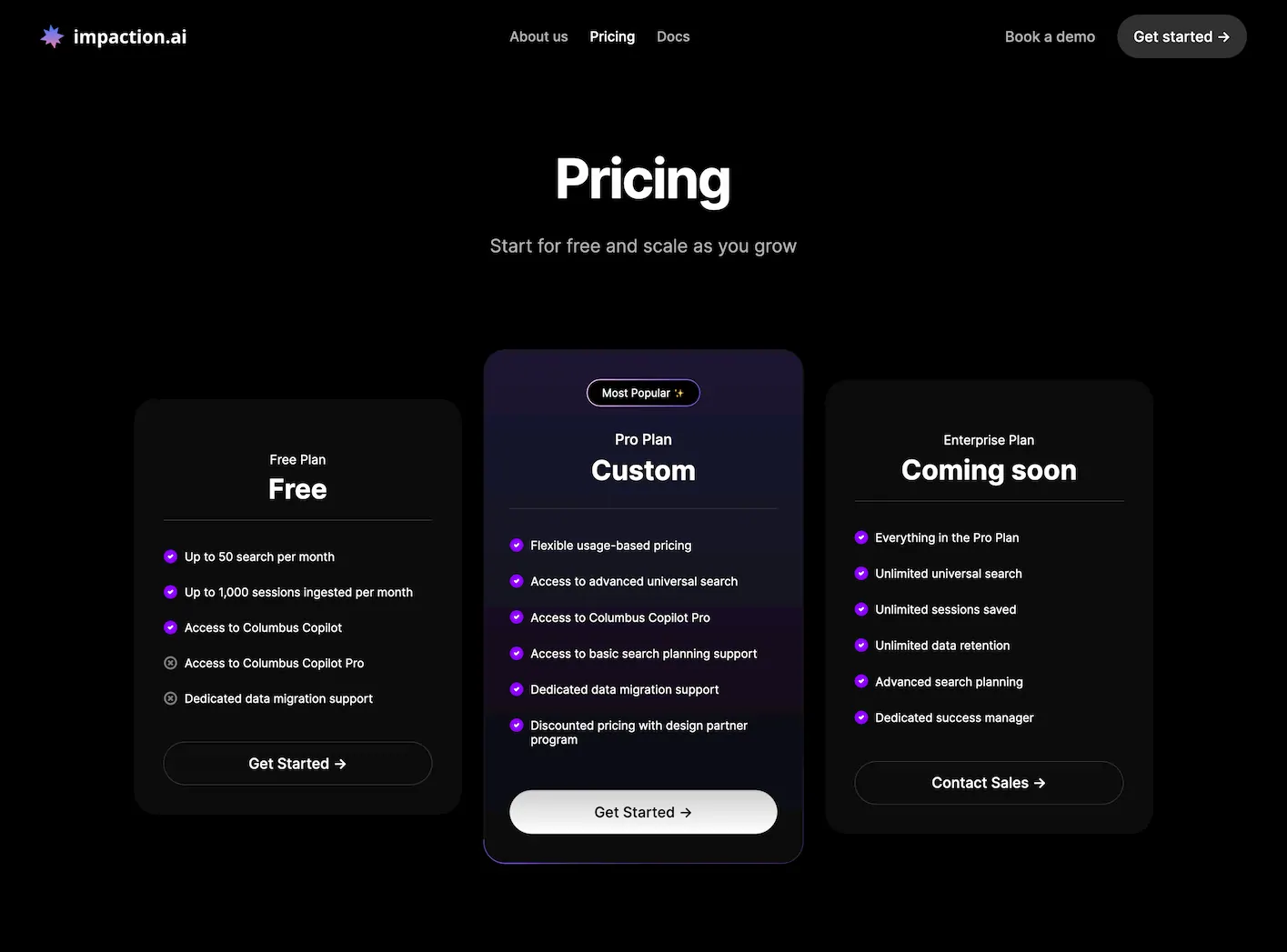 impaction.ai.pricing