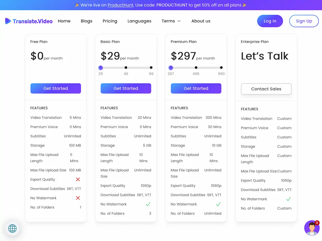 www.translate.video.pricing