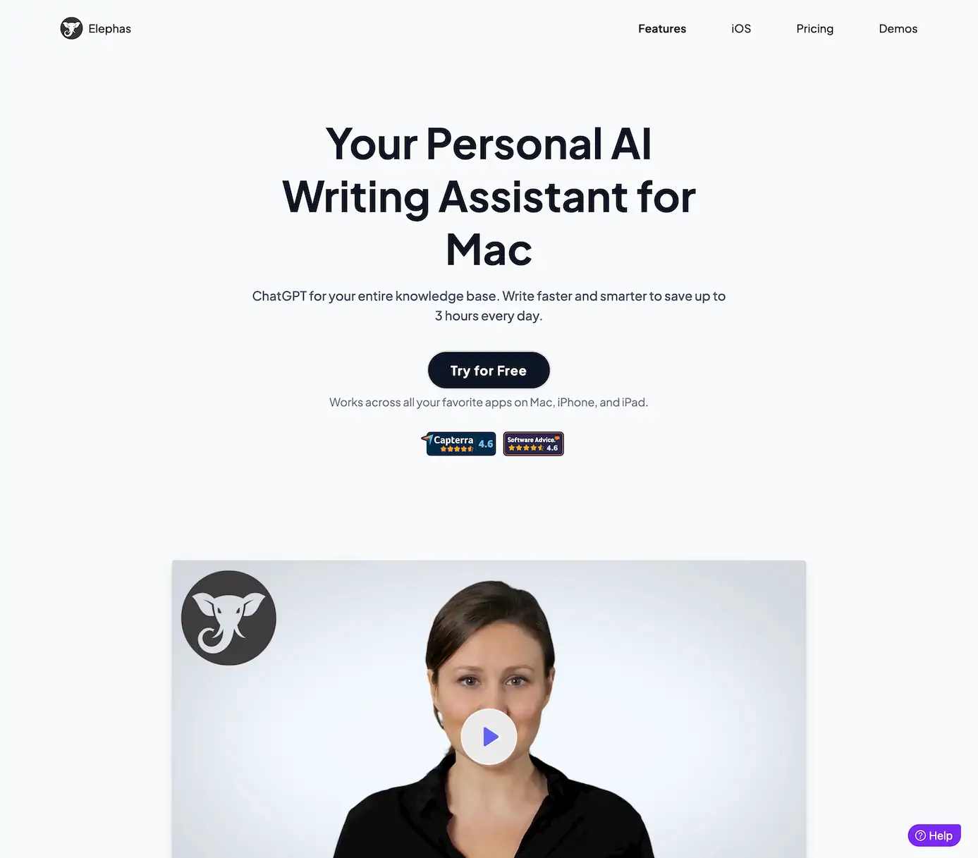 Elephas - Personal AI Writing Assistant for Mac and iOS screenshot