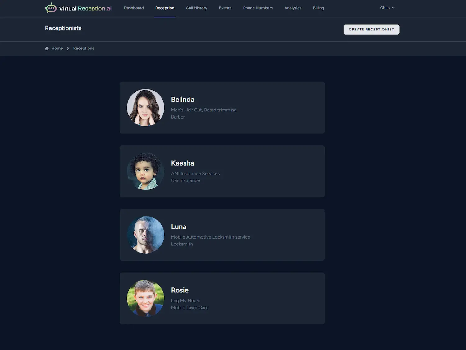 VirtualReception.AI pricing and features