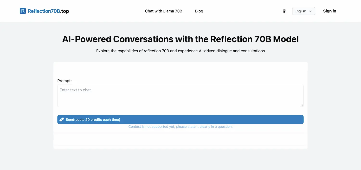 Reflection70B.top screenshot