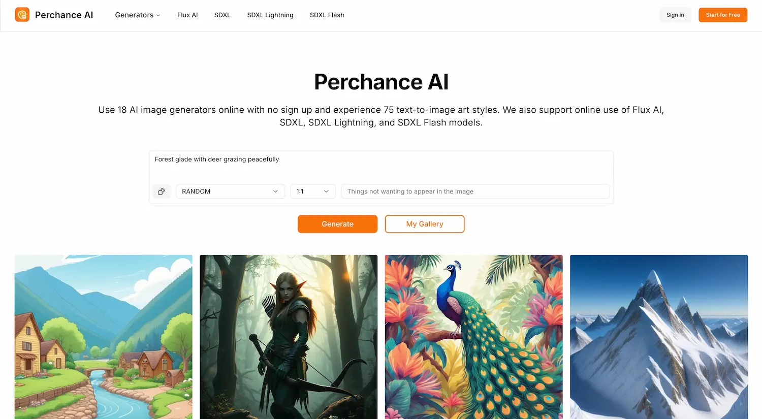 Perchance AI screenshot